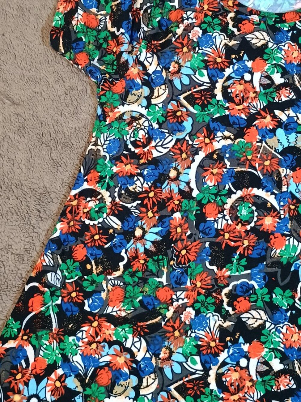 LuLaRoe/Carly Dress/Womens XS Floral Swing High Low Pocket NWT Comfy Travel Dres - Picture 7 of 11